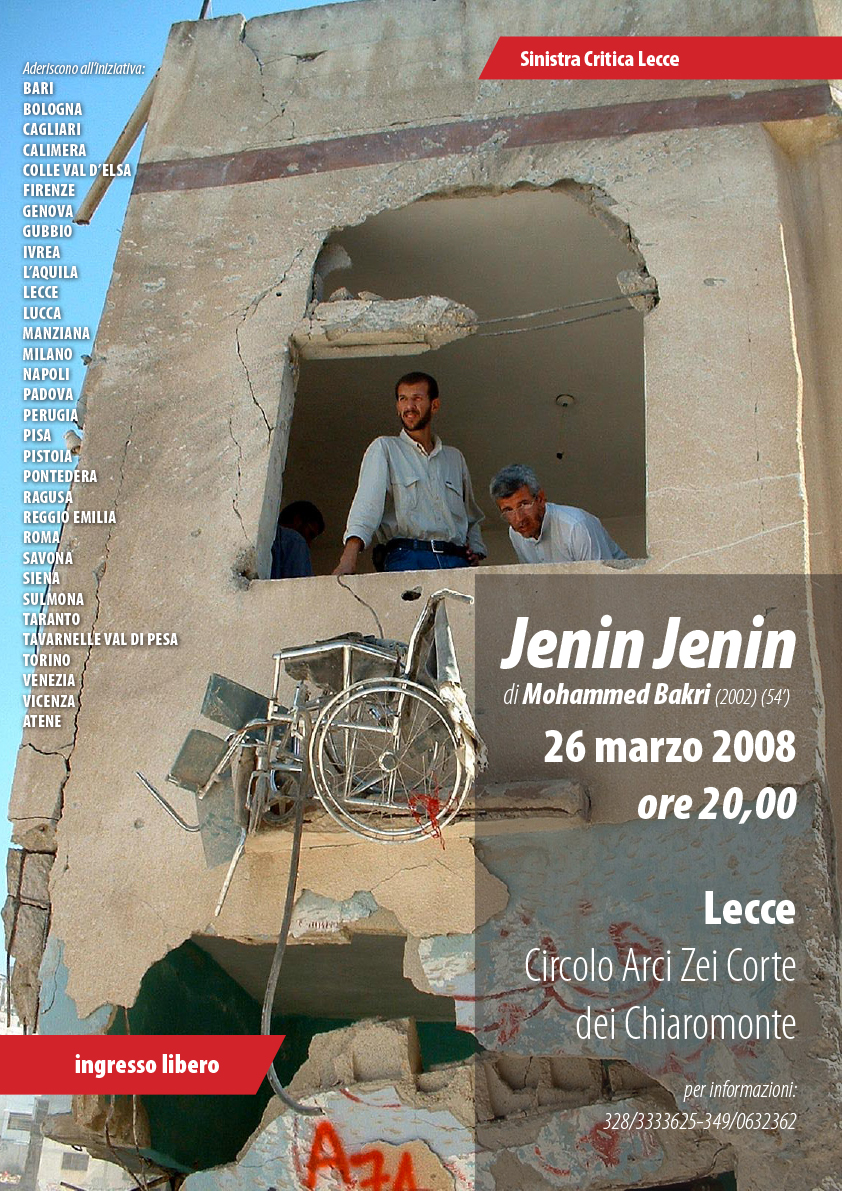 Poster | Mediazione | Jenin Jenin | Lecce