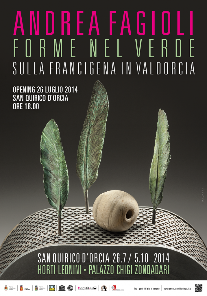 Poster | Andrea Fagioli | Forme nel verde 2014 | San Quirico d'Orcia